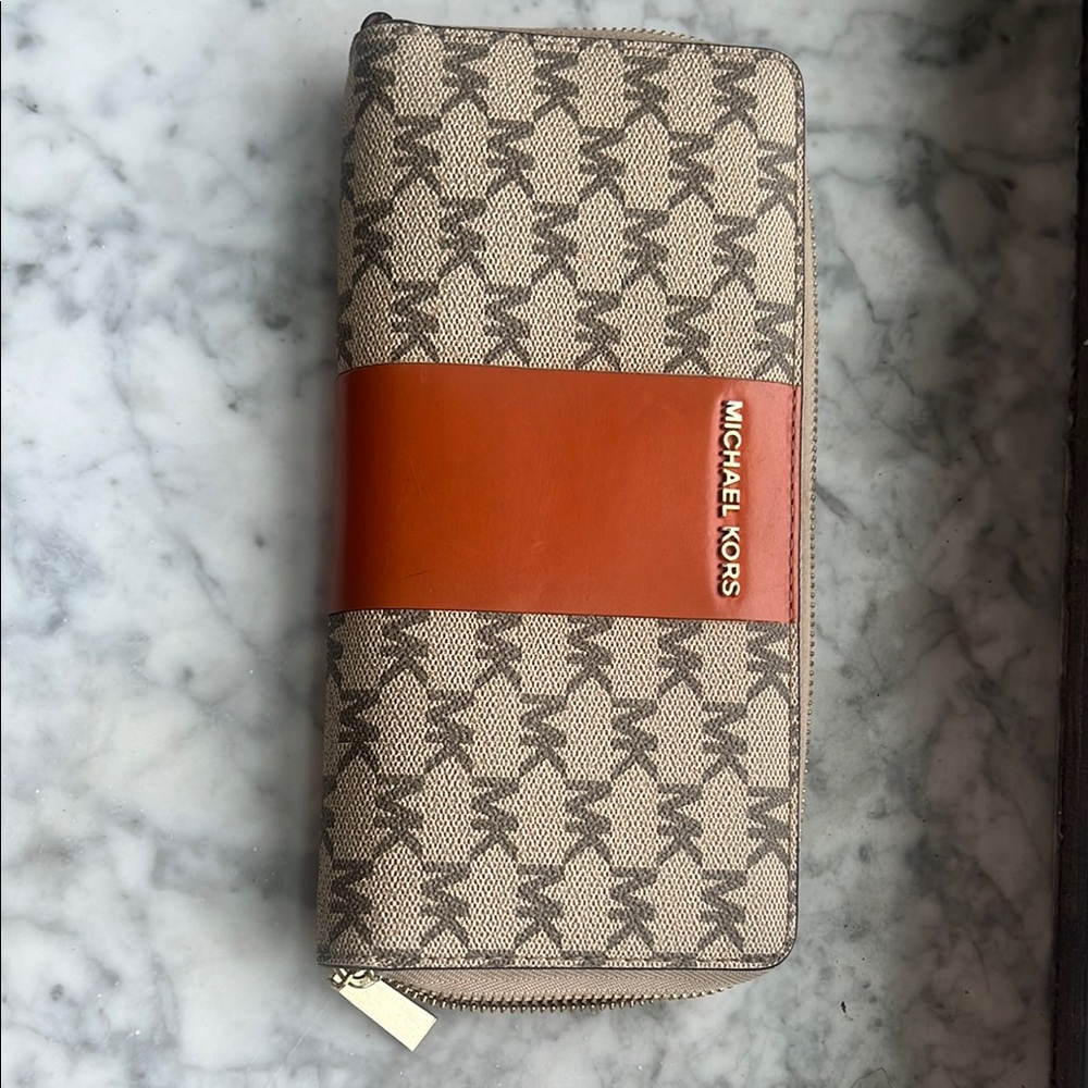 Michael Kors Brown and Tan Wallet